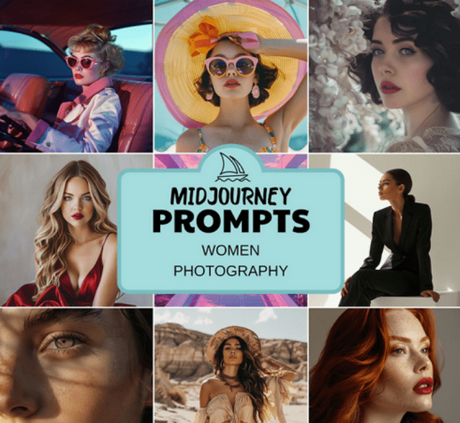 [CreativePromptsStore] Midjourney Prompts Woman Photography. Фотореалистичные промпты ярких девушек (2024)