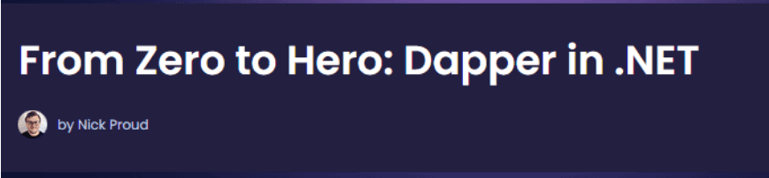 [dometrain] От новичка до профи: Dapper в .NET